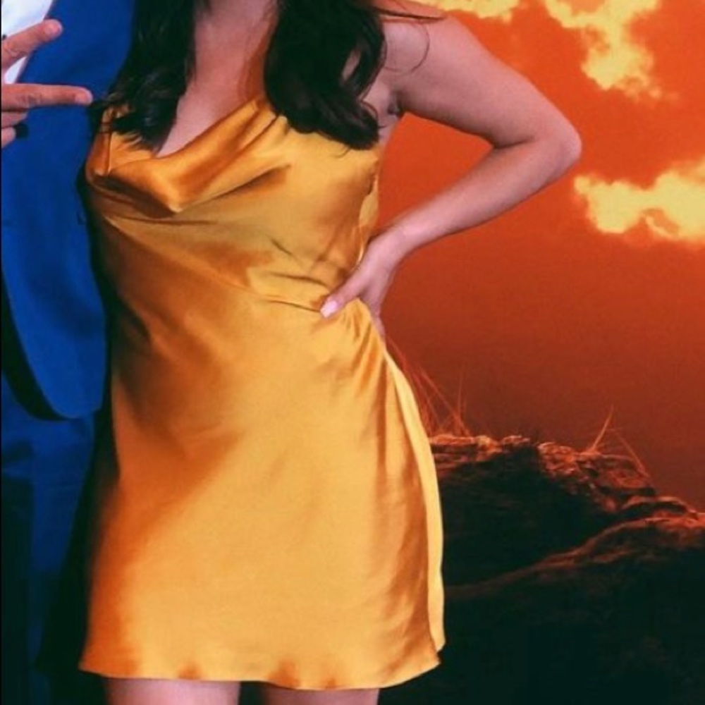 Silk yellow dress